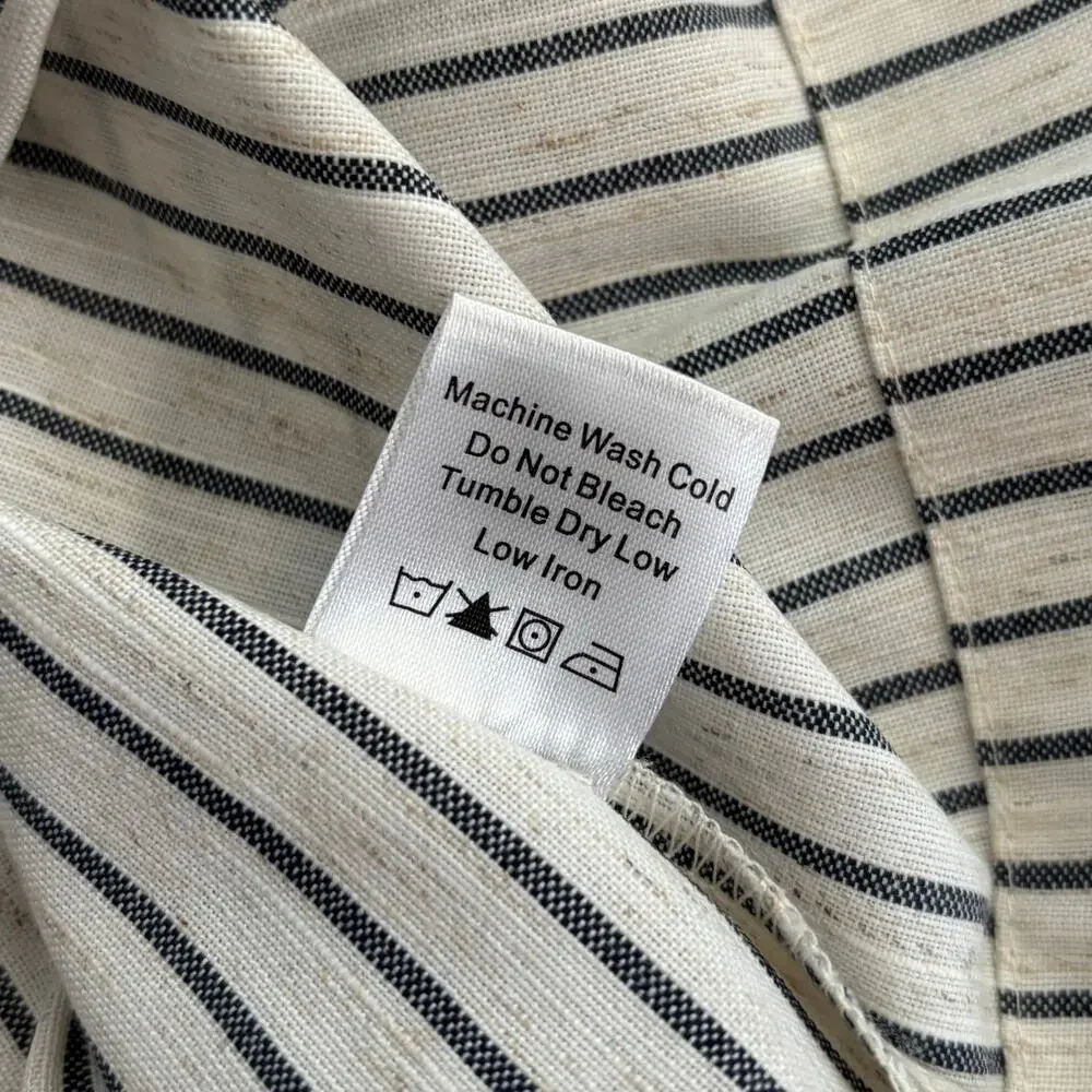 NWT Tuckernuck Edie Linen Puff Sleeve Crop Top in Blue Stripe - Size: Medium